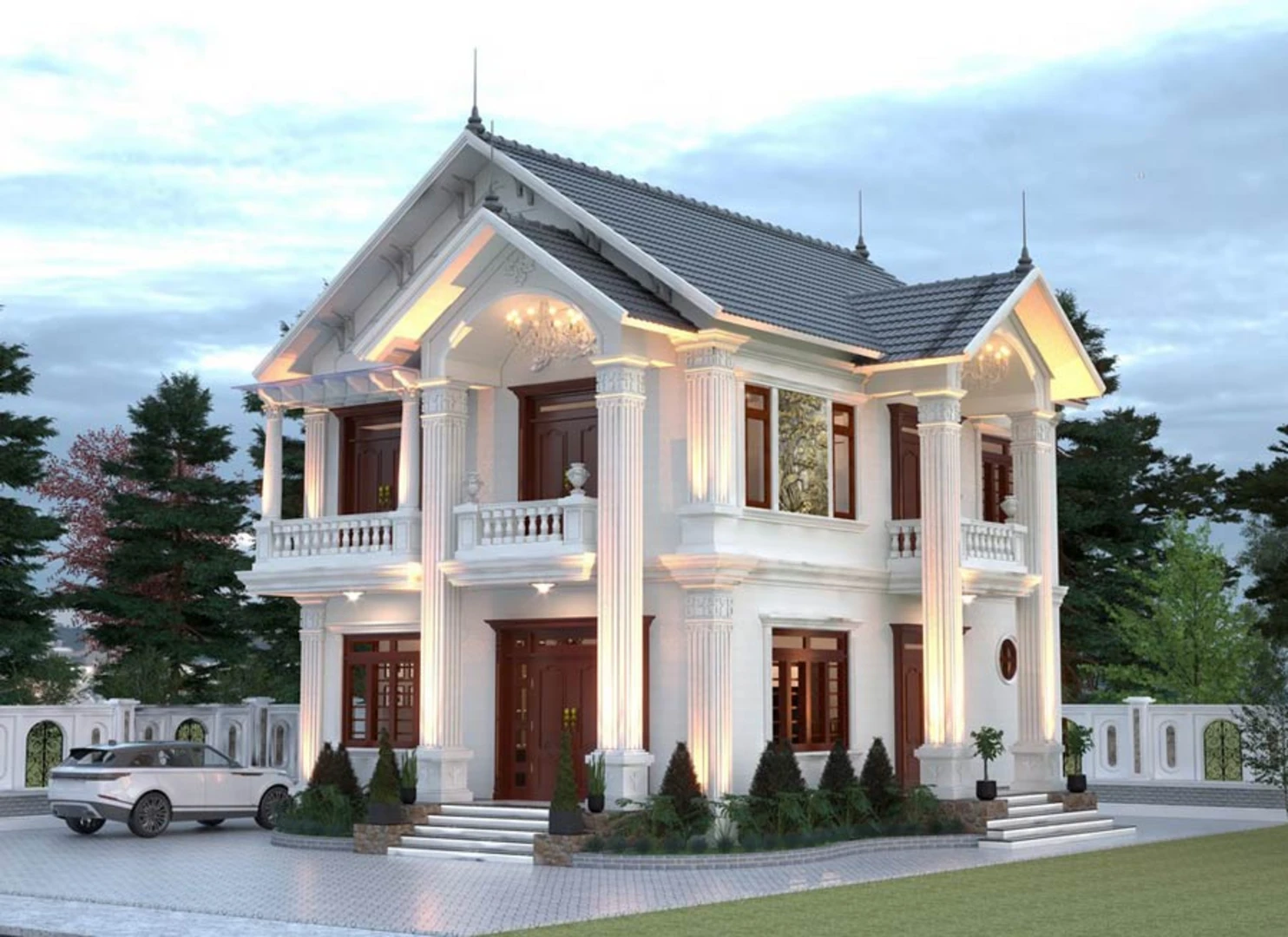 Phương án thiết kế biệt thự tân cổ điển ở nông thôn