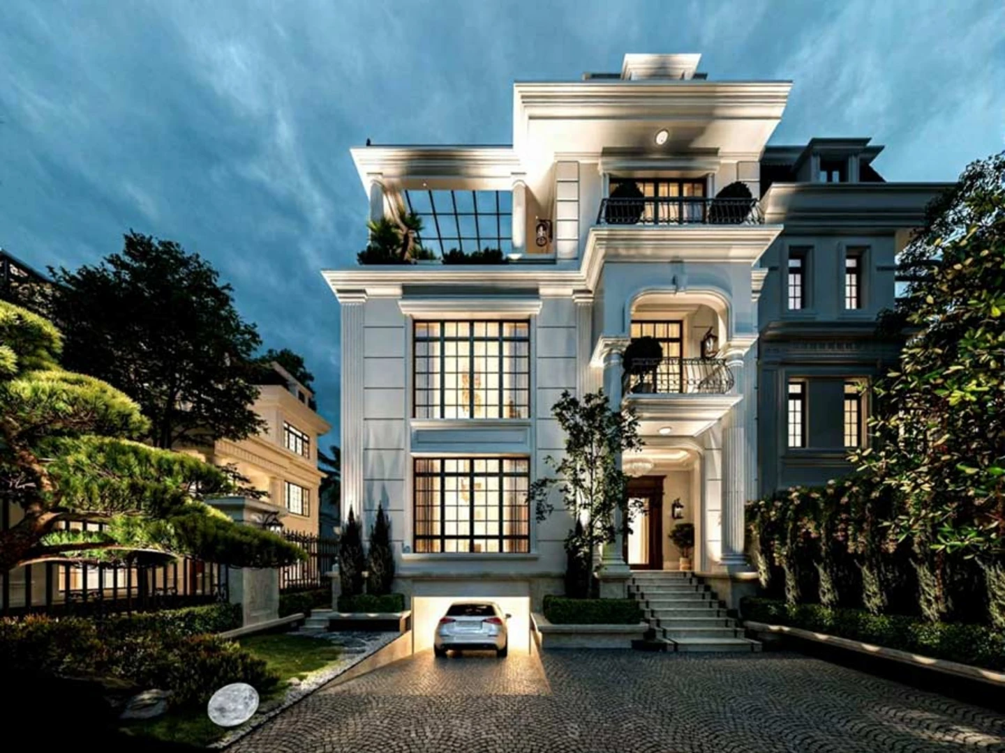 Mẫu biệt thự tân cổ điển 2 tầng 1 tỷ có tầng hầm đẹp