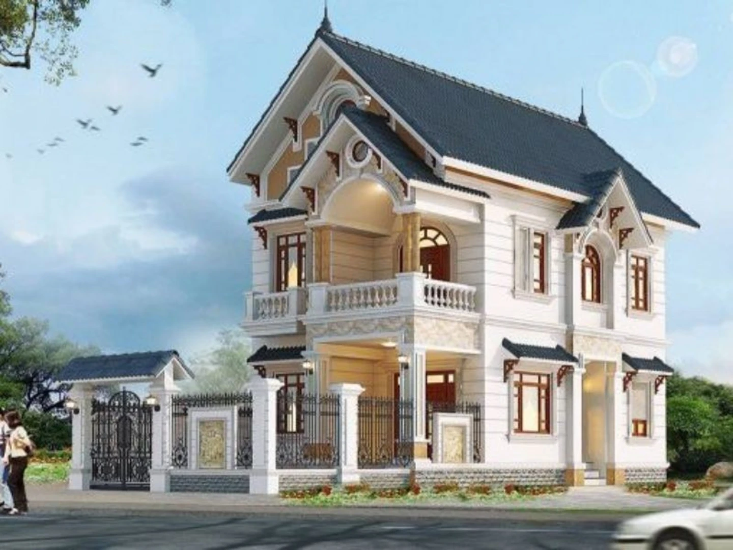 Những mẫu thiết kế biệt thự tân cổ điển mái Thái