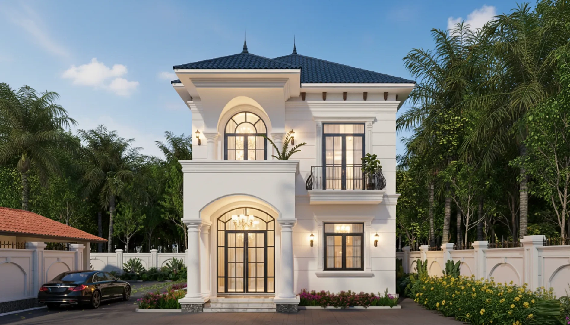 Biệt thự tân cổ điển 2 tầng 1 tỷ mái vòm
