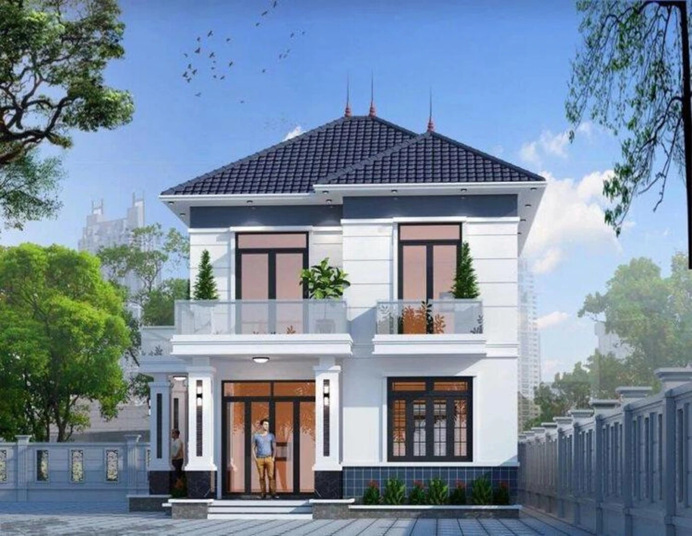 Những mẫu nhà 2 tầng mái Nhật đang trở thành xu hướng