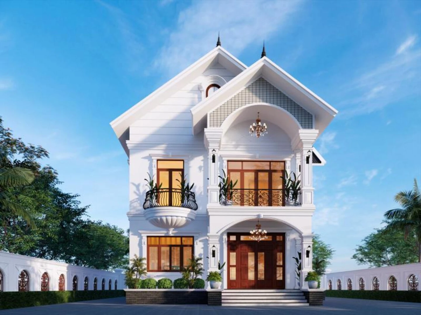 Mẫu nhà 2 tầng nông thôn được ưa chuộng nhờ thiết kế gọn, dễ thi công
