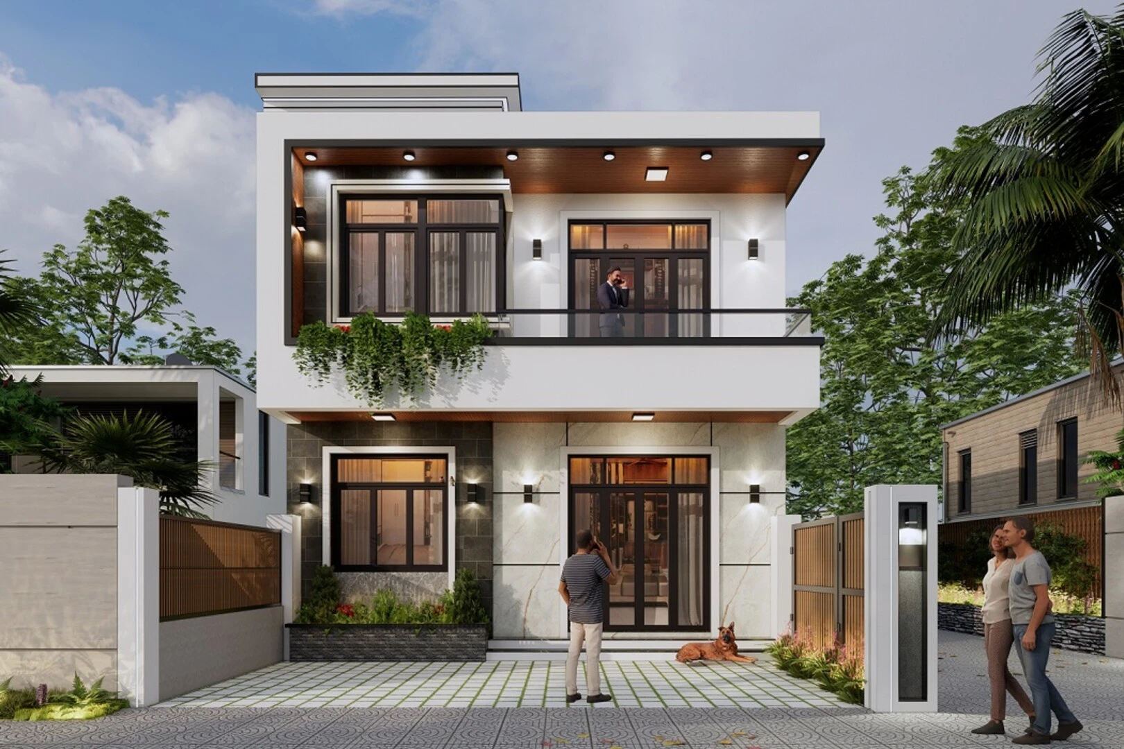 Mẫu nhà 2 tầng hiện đại được thiết kế linh hoạt với nhiều phong cách 
