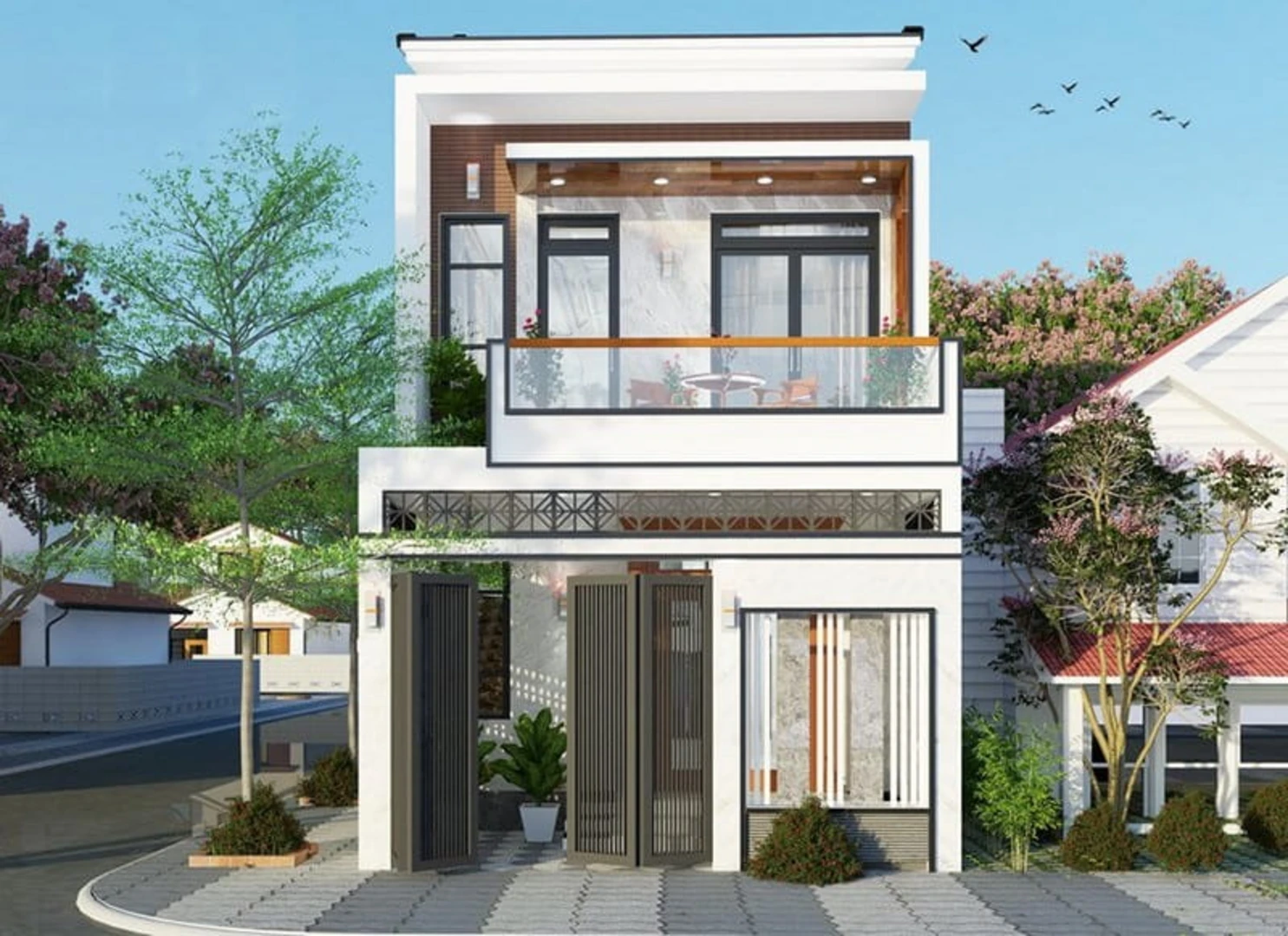 Mẫu nhà phố 2 tầng 5×15m hiện đại 