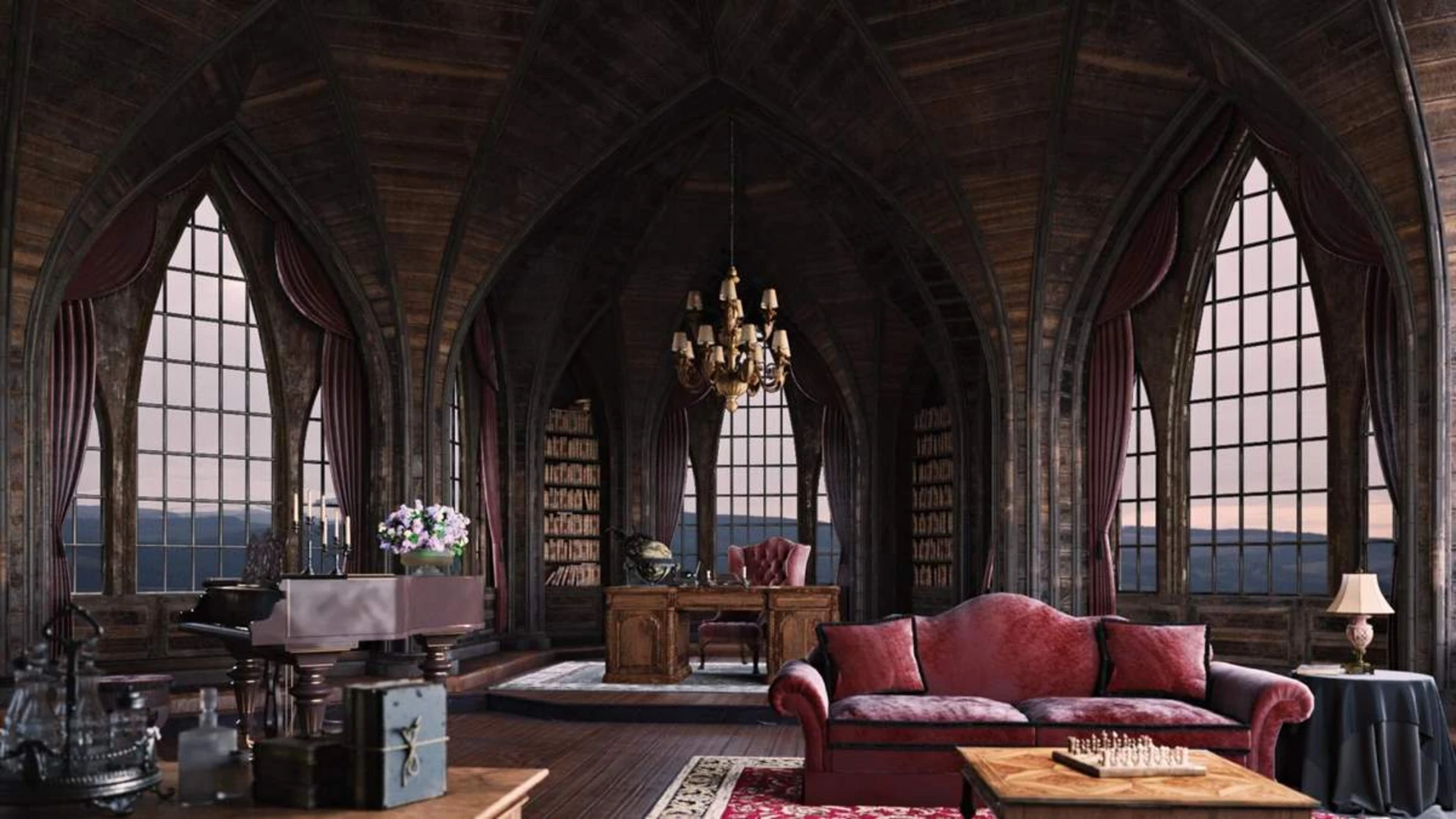 Phong cách Gothic với các món nội thất có đường nét cầu kỳ