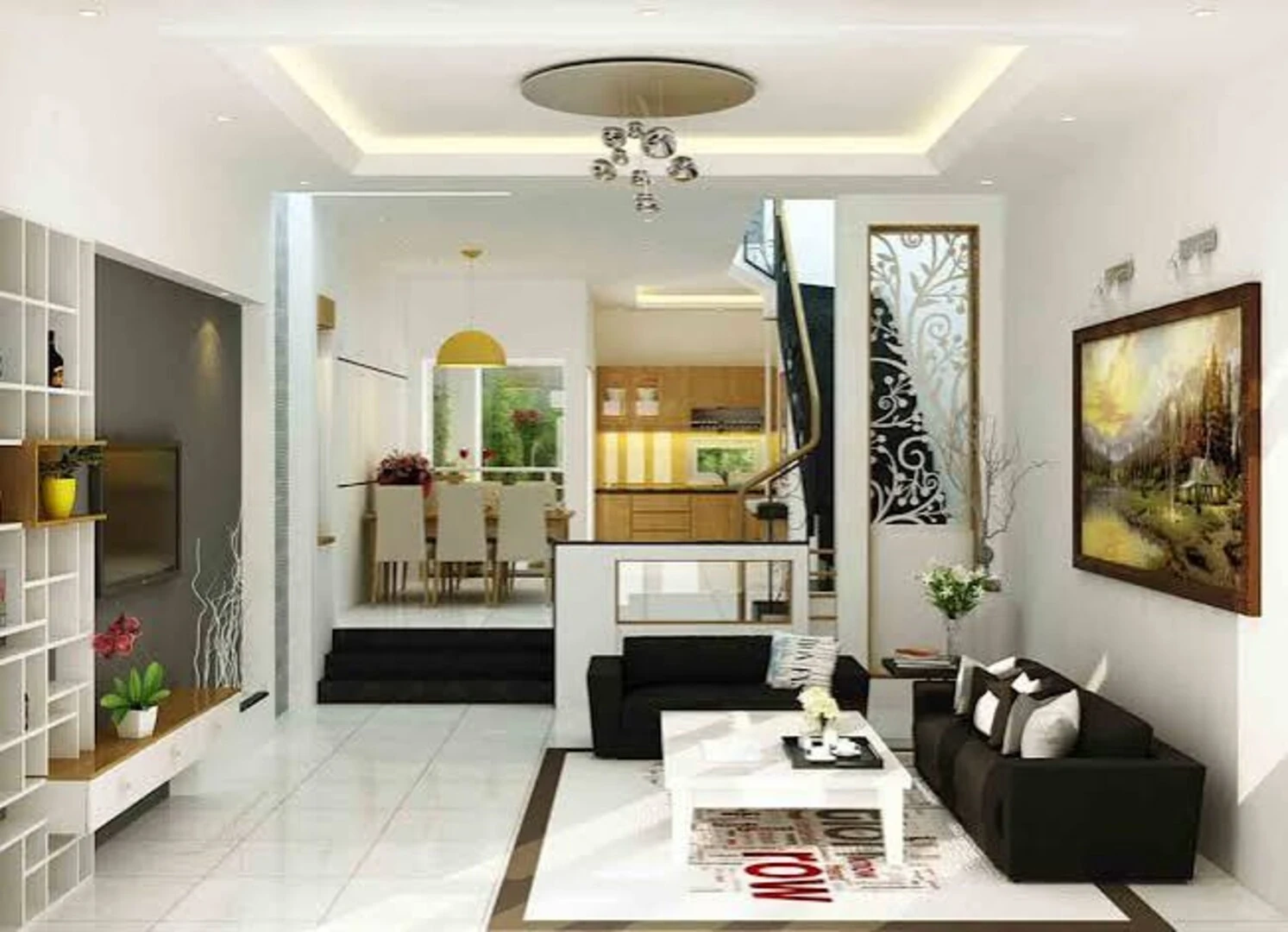 Phòng khách hiện đại dưới 15m²