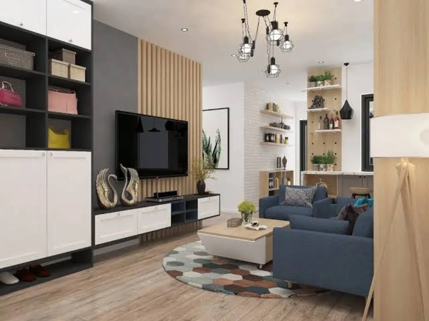 Mẫu phòng khách hiện đại 15m² – 25m²