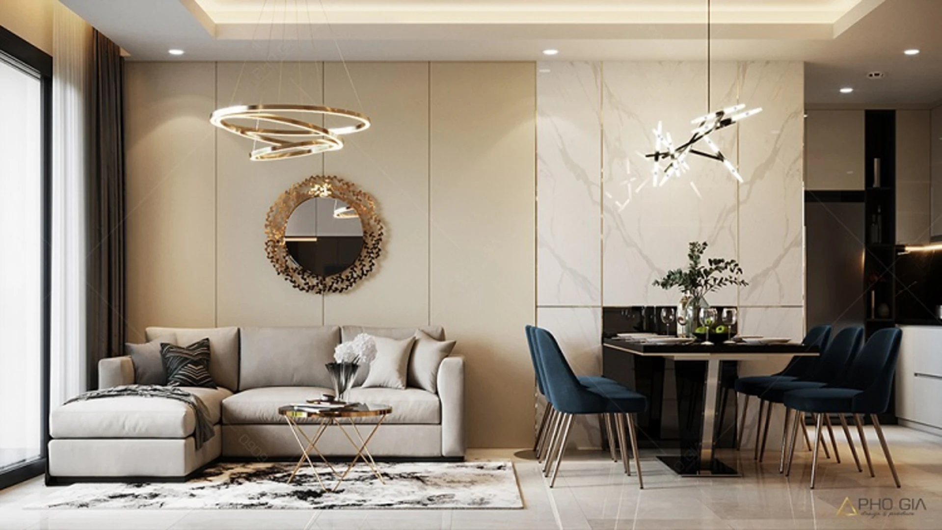 Mẫu thiết kế nội thất chung cư diện tích 100m2