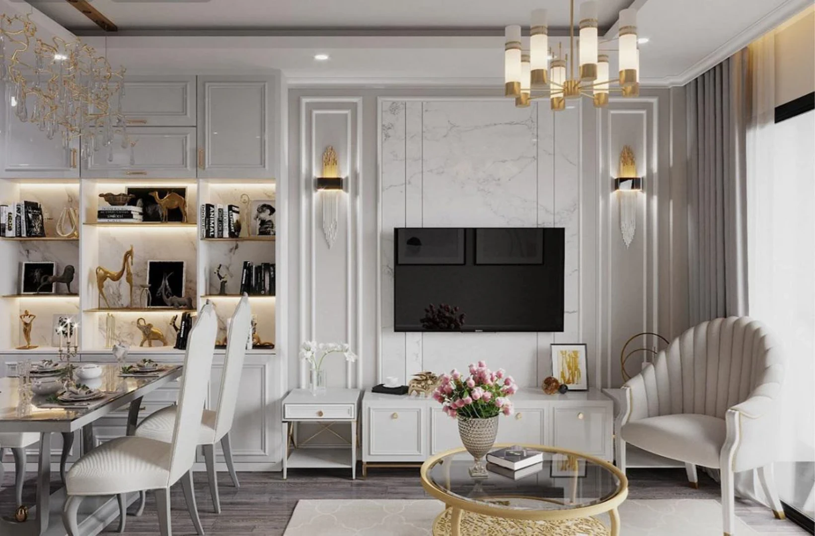 Mẫu thiết kế nội thất phong cách tân cổ điển
