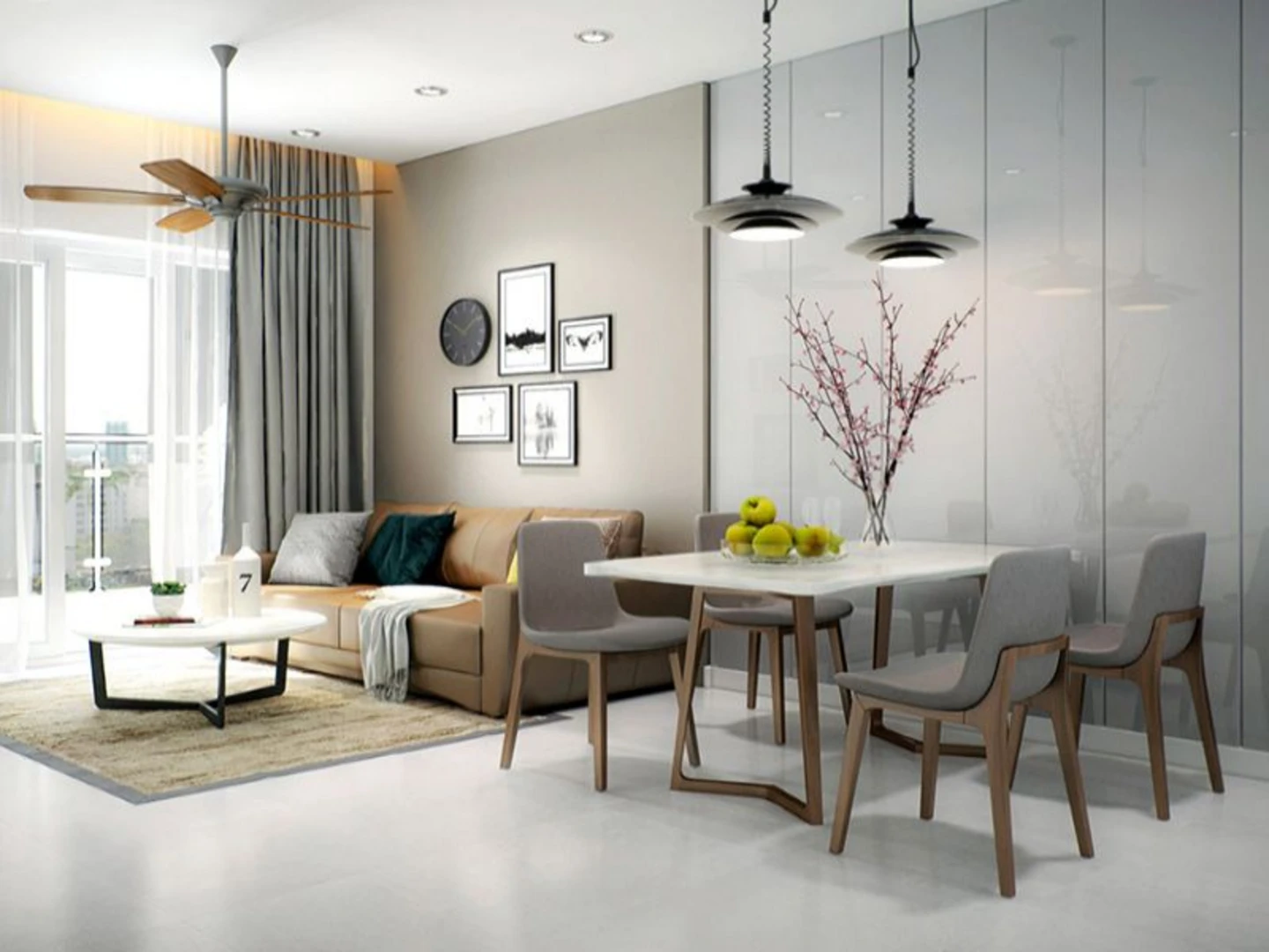 Mẫu thiết kế chung cư 2 phòng ngủ 