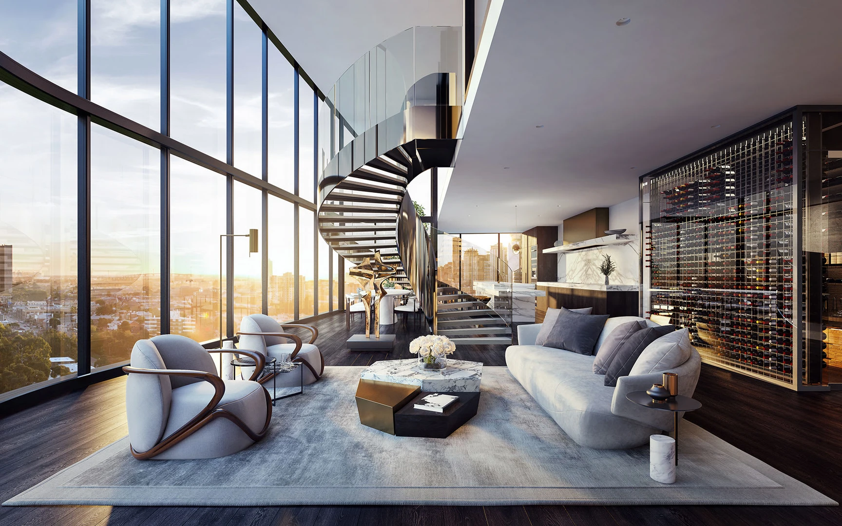 Thiết kế nội thất căn hộ penthouse phong cách luxury