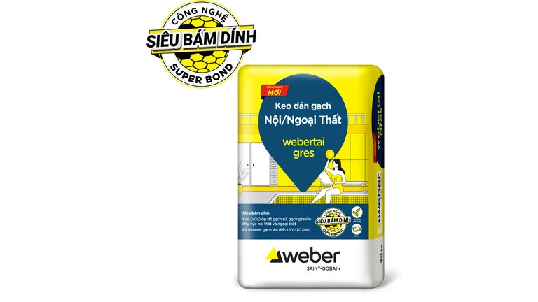 Keo dán gạch chồng gạch, hồ bơi dưới nước Webertai Gres