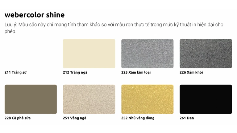 bảng màu webercolor shine update