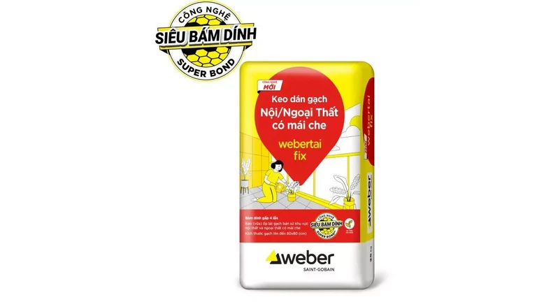 Keo dán gạch webertai fix cho gạch ốp tường 40x80