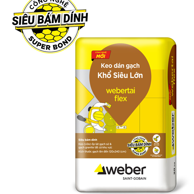 Keo dán gạch webertai flex - Bao 20Kg chính hãng Weber